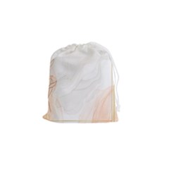 Leaves Marble Frame Background Drawstring Pouch (small) by uniart180623