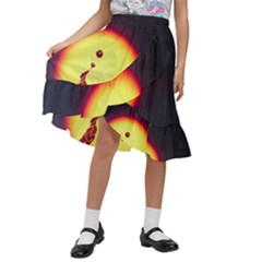 High Speed Waterdrop Drops Water Kids  Ruffle Flared Wrap Midi Skirt by uniart180623