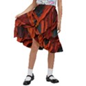 Abstract Colorful Waves Painting Art Kids  Ruffle Flared Wrap Midi Skirt View1