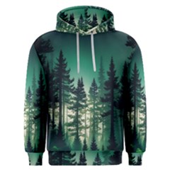 Magic Pine Forest Night Landscape Men s Overhead Hoodie by Simbadda