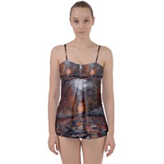 Breathe In Nature Background Babydoll Tankini Set by artworkshop