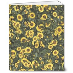 Sunflowers Yellow Flowers Flowers Digital Drawing 8  X 10  Hardcover Notebook by Simbadda