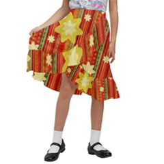 Wallpaper Decor Backdrop Design Art Scrapbooking Kids  Ruffle Flared Wrap Midi Skirt by Simbadda