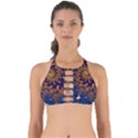 Fractal Spiral Art Pattern Blue Design Perfectly Cut Out Bikini Top View1