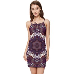 Rosette Kaleidoscope Mosaic Abstract Background Summer Tie Front Dress by Simbadda