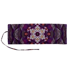 Rosette Kaleidoscope Mosaic Abstract Background Art Roll Up Canvas Pencil Holder (m) by Simbadda