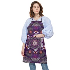 Rosette Kaleidoscope Mosaic Abstract Background Art Pocket Apron by Simbadda