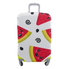 Cute Smiling Watermelon Seamless Pattern White Background Luggage Cover (small) by Simbadda