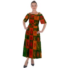 Space Pattern Multicolour Shoulder Straps Boho Maxi Dress  by Simbadda
