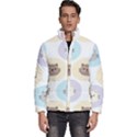 Cute Cat Seamless Pattern Background Men s Puffer Bubble Jacket Coat View1