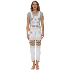 Cute Cat Seamless Pattern Background Women s Pinafore Overalls Jumpsuit by Simbadda