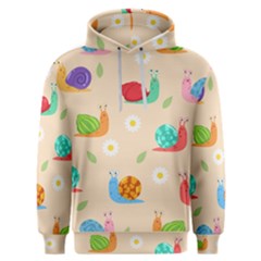 Seamless Pattern Cute Snail With Flower Leaf Men s Overhead Hoodie by Simbadda