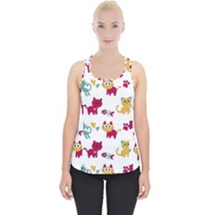Pattern With Cute Cats Piece Up Tank Top by Simbadda