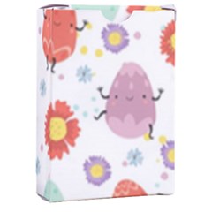 Easter Seamless Pattern With Cute Eggs Flowers Playing Cards Single Design (rectangle) With Custom Box by Simbadda