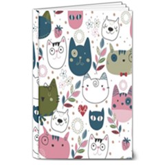 Pattern With Cute Cat Heads 8  X 10  Hardcover Notebook by Simbadda