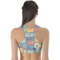 Pattern Postal Stationery Fitness Sports Bra View2