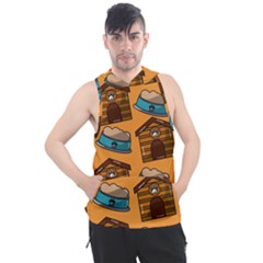 Pet House Bowl Food Seamless Pattern Men s Sleeveless Hoodie by Simbadda