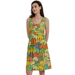 Seamless Pattern With Doodle Bunny Classic Skater Dress by Simbadda