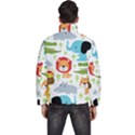 Seamless Pattern Vector With Animals Cartoon Men s Puffer Bubble Jacket Coat View4