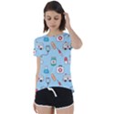 Medical Seamless Pattern Short Sleeve Open Back Tee View1