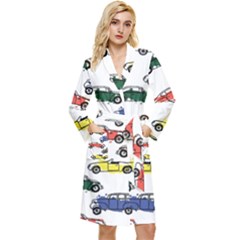 Cars Pattern Long Sleeve Velvet Robe by Simbadda