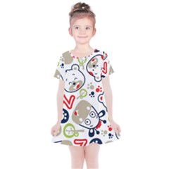 Animals Pattern Kids  Simple Cotton Dress by Simbadda