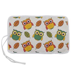 Background-with-owls-leaves-pattern Pen Storage Case (s) by Simbadda