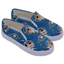 Seamless-pattern-funny-astronaut-outer-space-transportation Kids  Canvas Slip Ons View3