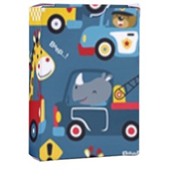 Seamless Pattern Vehicles Cartoon With Funny Drivers Playing Cards Single Design (rectangle) With Custom Box by Simbadda