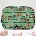 Seamless Pattern Fishes Pirates Cartoon Make Up Pouch (Small) View1