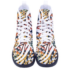 Abstract Geometric Seamless Pattern With Animal Print Men s High-top Canvas Sneakers by Simbadda