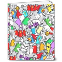 Graffiti Characters Seamless Pattern 8  X 10  Hardcover Notebook by Simbadda