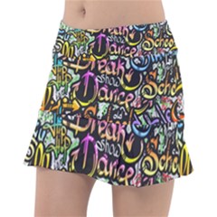 Graffiti Word Seamless Pattern Classic Tennis Skirt by Simbadda