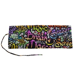 Graffiti Word Seamless Pattern Roll Up Canvas Pencil Holder (s) by Simbadda