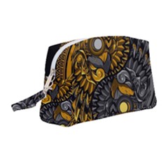 Yin-yang-owl-doodle-ornament-illustration Wristlet Pouch Bag (medium) by Simbadda