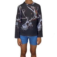 Deer Skull Kids  Long Sleeve Swimwear by MonfreyCavalier