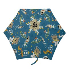 Seamless-pattern-funny-astronaut-outer-space-transportation Mini Folding Umbrellas by Simbadda