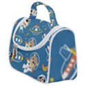 Seamless-pattern-funny-astronaut-outer-space-transportation Satchel Handbag View1