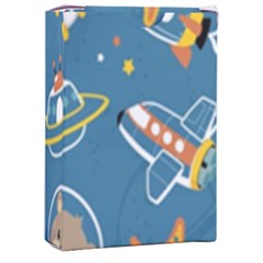 Seamless-pattern-funny-astronaut-outer-space-transportation Playing Cards Single Design (rectangle) With Custom Box by Simbadda