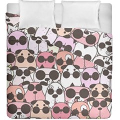 Cute-dog-seamless-pattern-background Duvet Cover Double Side (king Size) by Simbadda