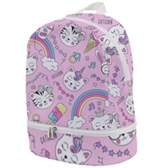 Beautiful-cute-animals-pattern-pink Zip Bottom Backpack by Simbadda
