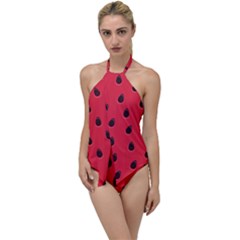 Seamless-watermelon-surface-texture Go With The Flow One Piece Swimsuit by Simbadda