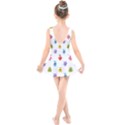 Seamless-pattern-cute-funny-monster-cartoon-isolated-white-background Kids  Skater Dress Swimsuit View2