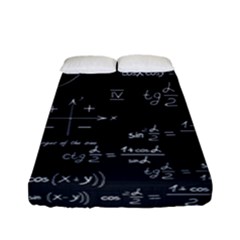 Mathematical-seamless-pattern-with-geometric-shapes-formulas Fitted Sheet (full/ Double Size) by Simbadda