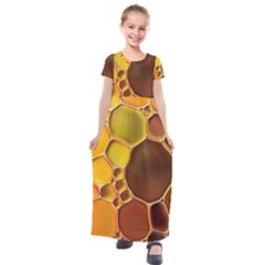 Abstract Oil Painting Kids  Short Sleeve Maxi Dress by Excel