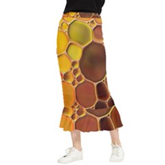 Abstract Oil Painting Maxi Fishtail Chiffon Skirt by Excel