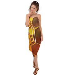 Abstract Oil Painting Waist Tie Cover Up Chiffon Dress by Excel