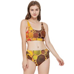 Abstract Oil Painting Frilly Bikini Set by Excel