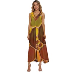 Abstract Oil Painting V-neck Sleeveless Loose Fit Overalls by Excel