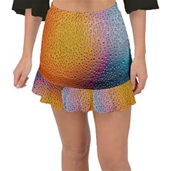 Rain Drop Abstract Design Fishtail Mini Chiffon Skirt by Excel